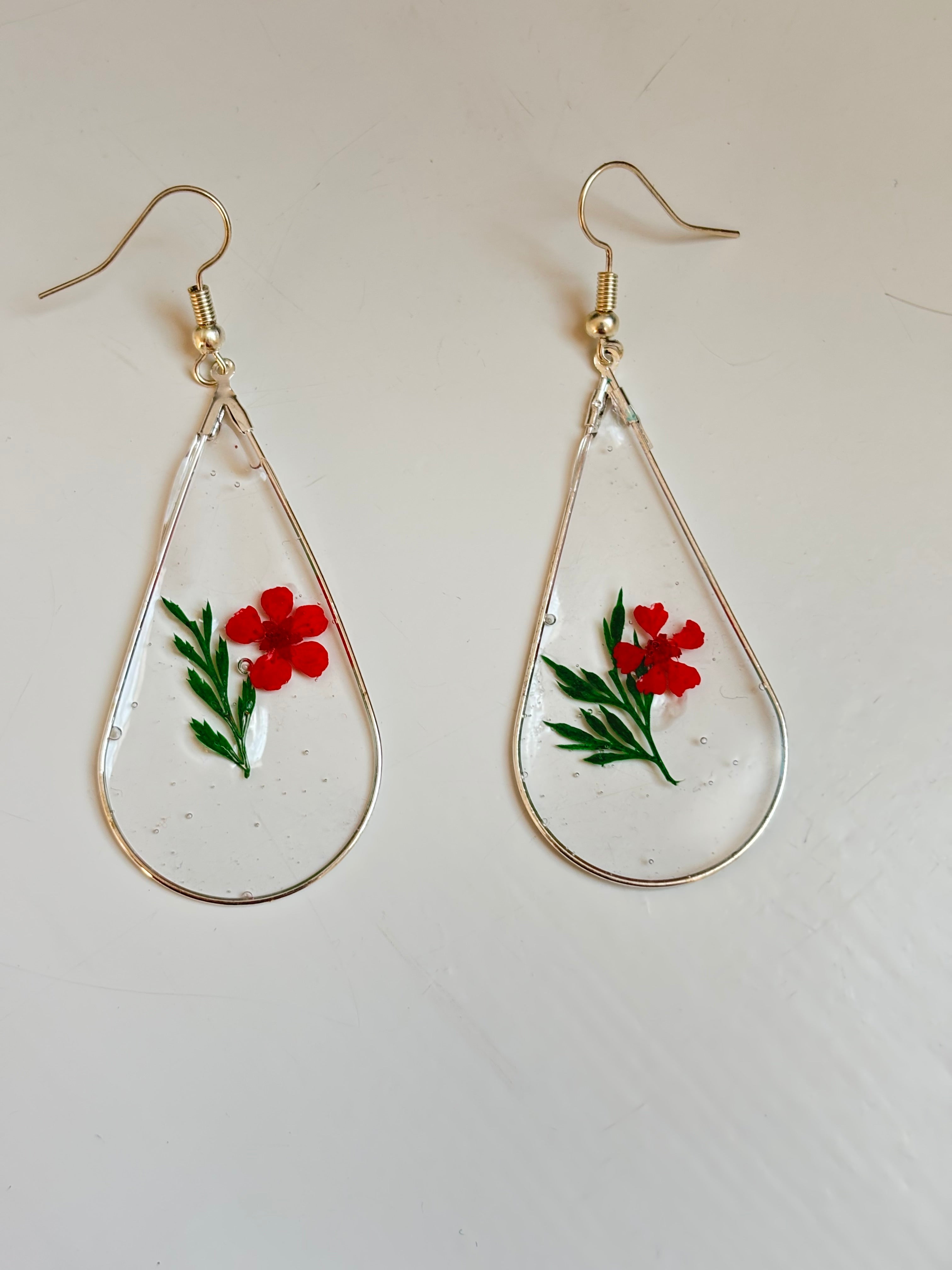 Floral Tear-drop Earrings