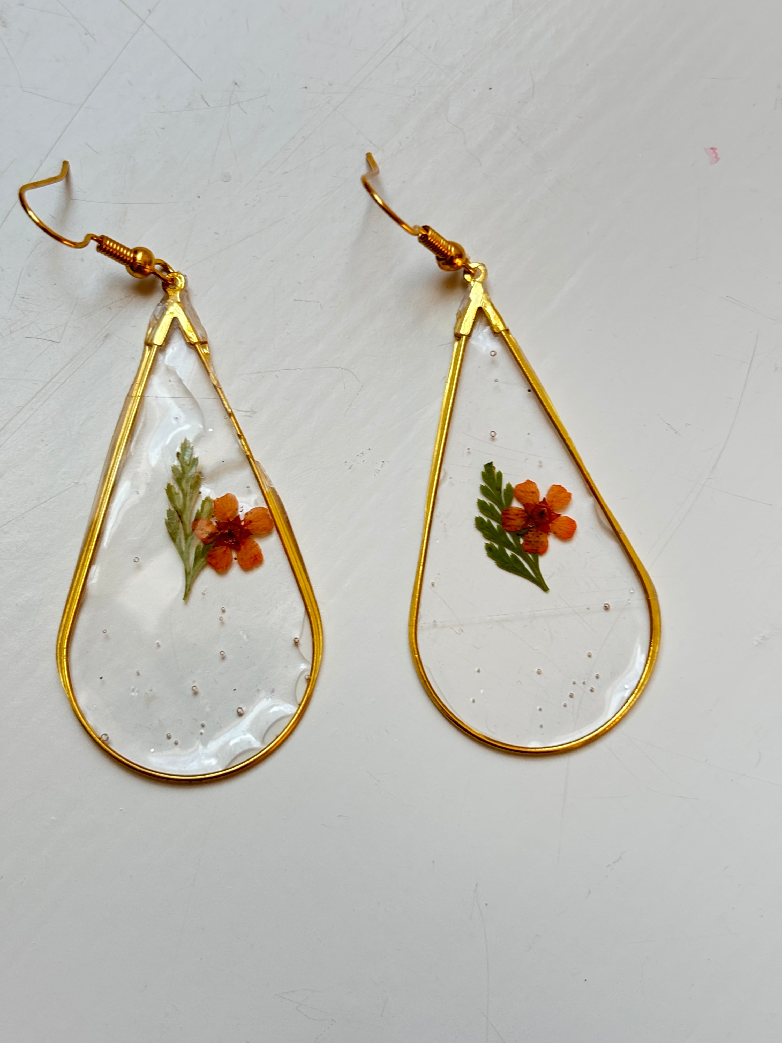 Floral Tear-drop Earrings