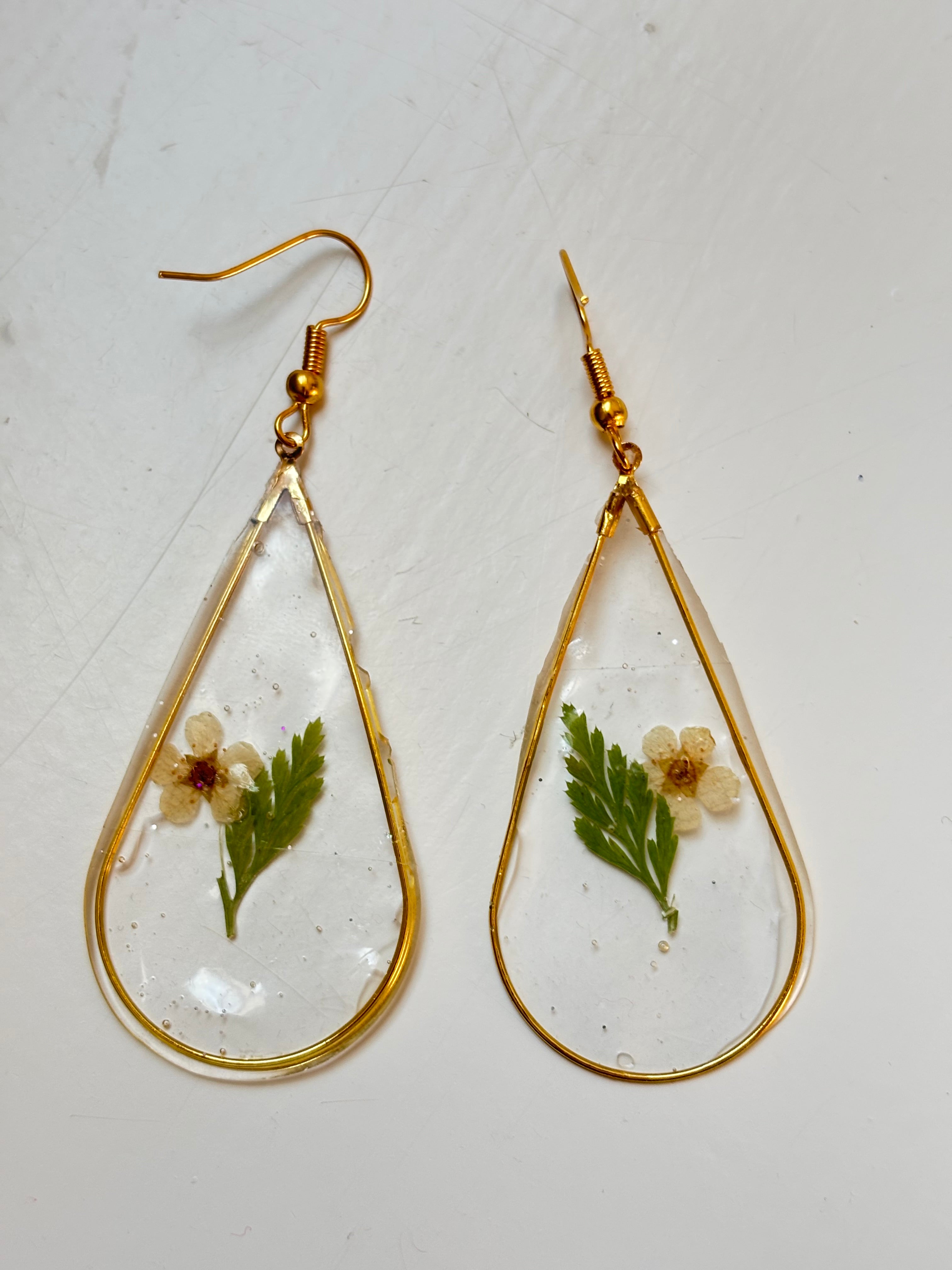 Floral Tear-drop Earrings