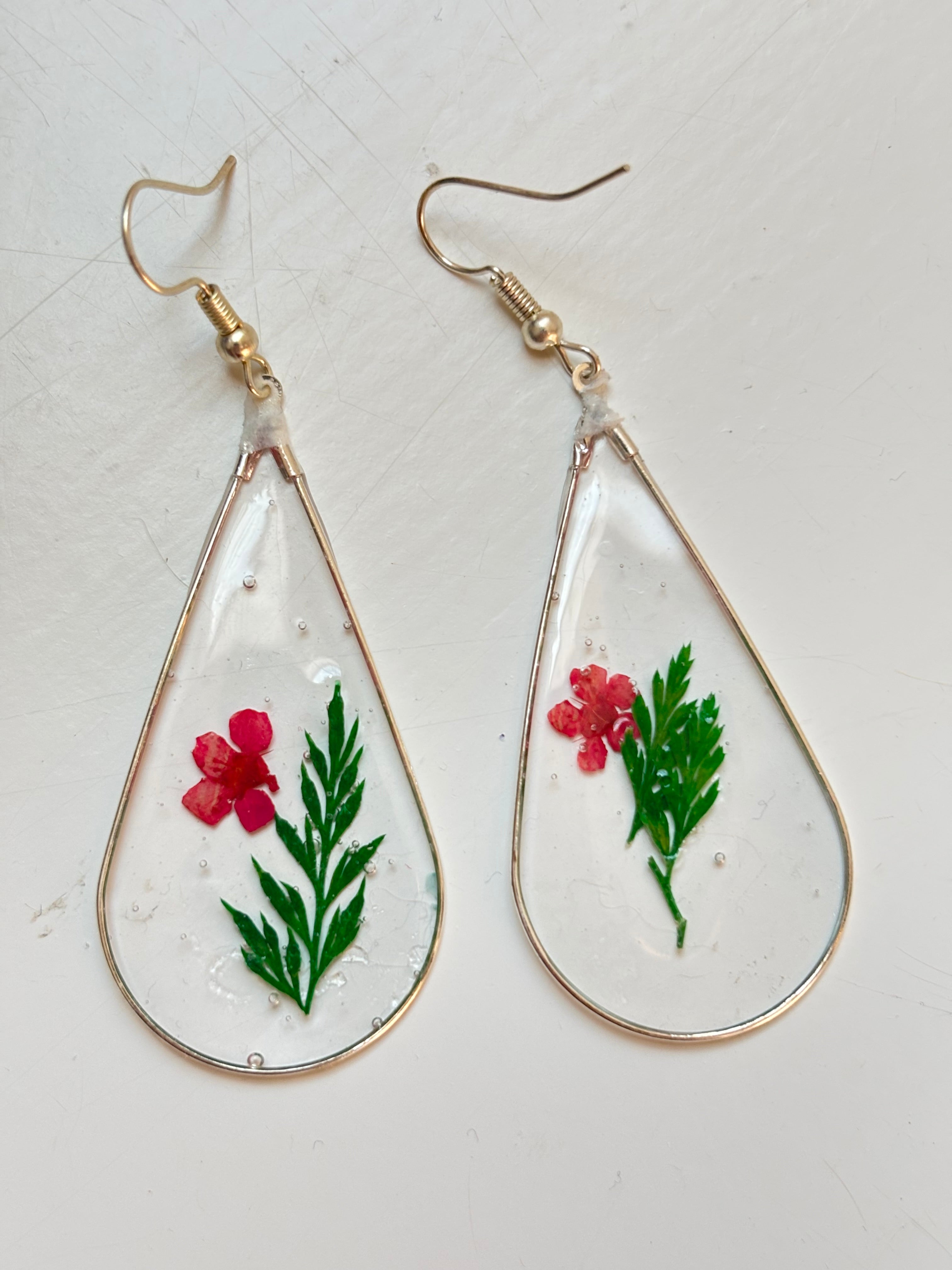 Floral Tear-drop Earrings