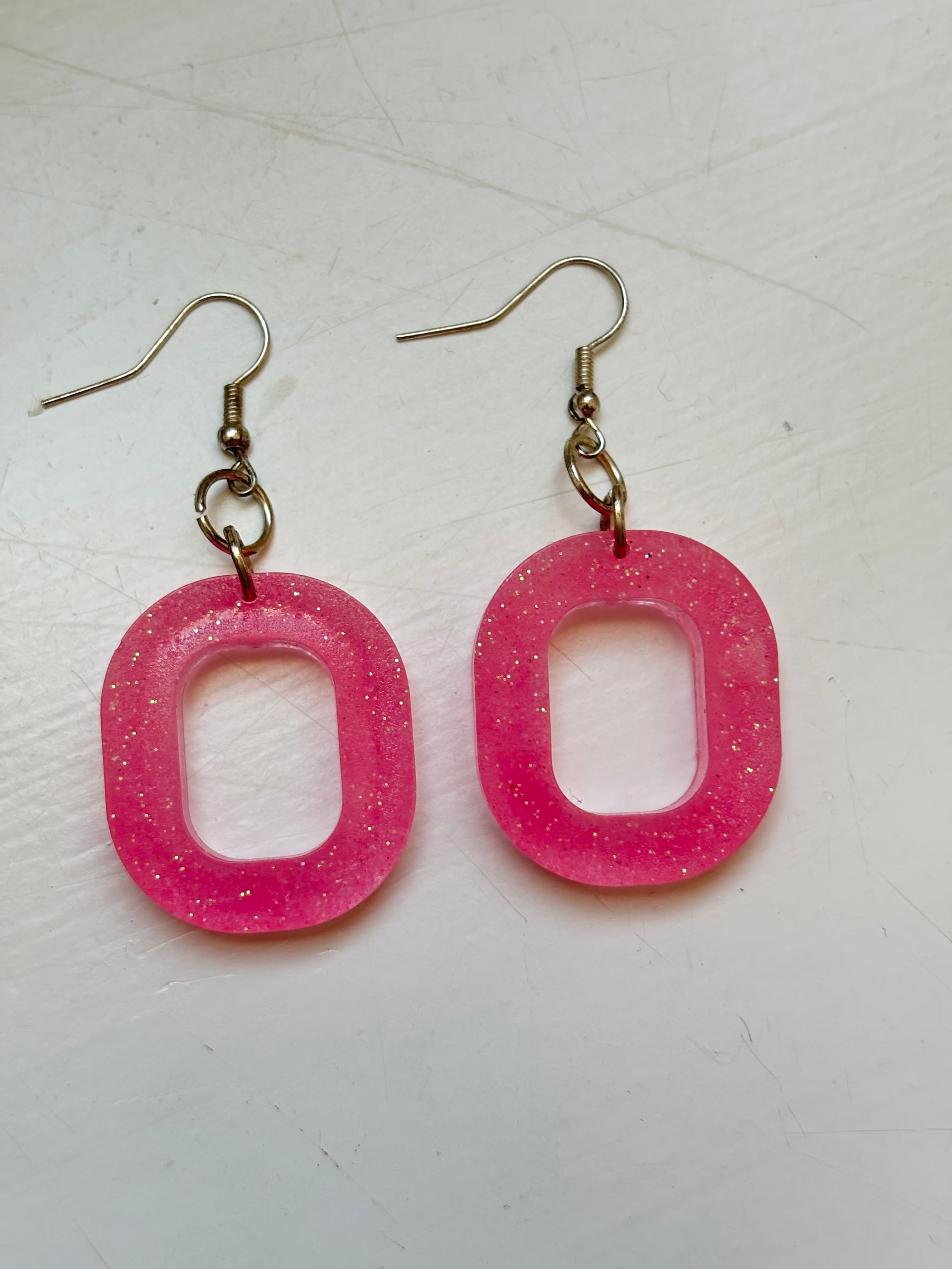Glitter Earrings (Oval-Shaped)