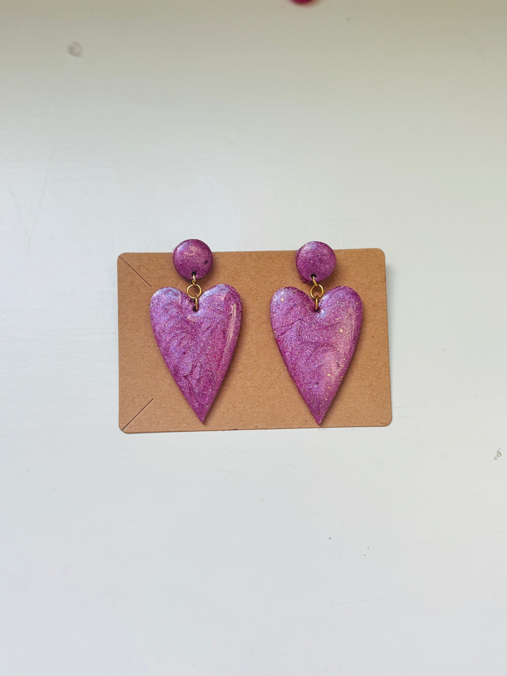 Valentine's Heart Earrings (Purple- Shimmer)