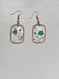 Teal Rectangular Earrings