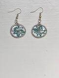 Small Teal Flower Earrings