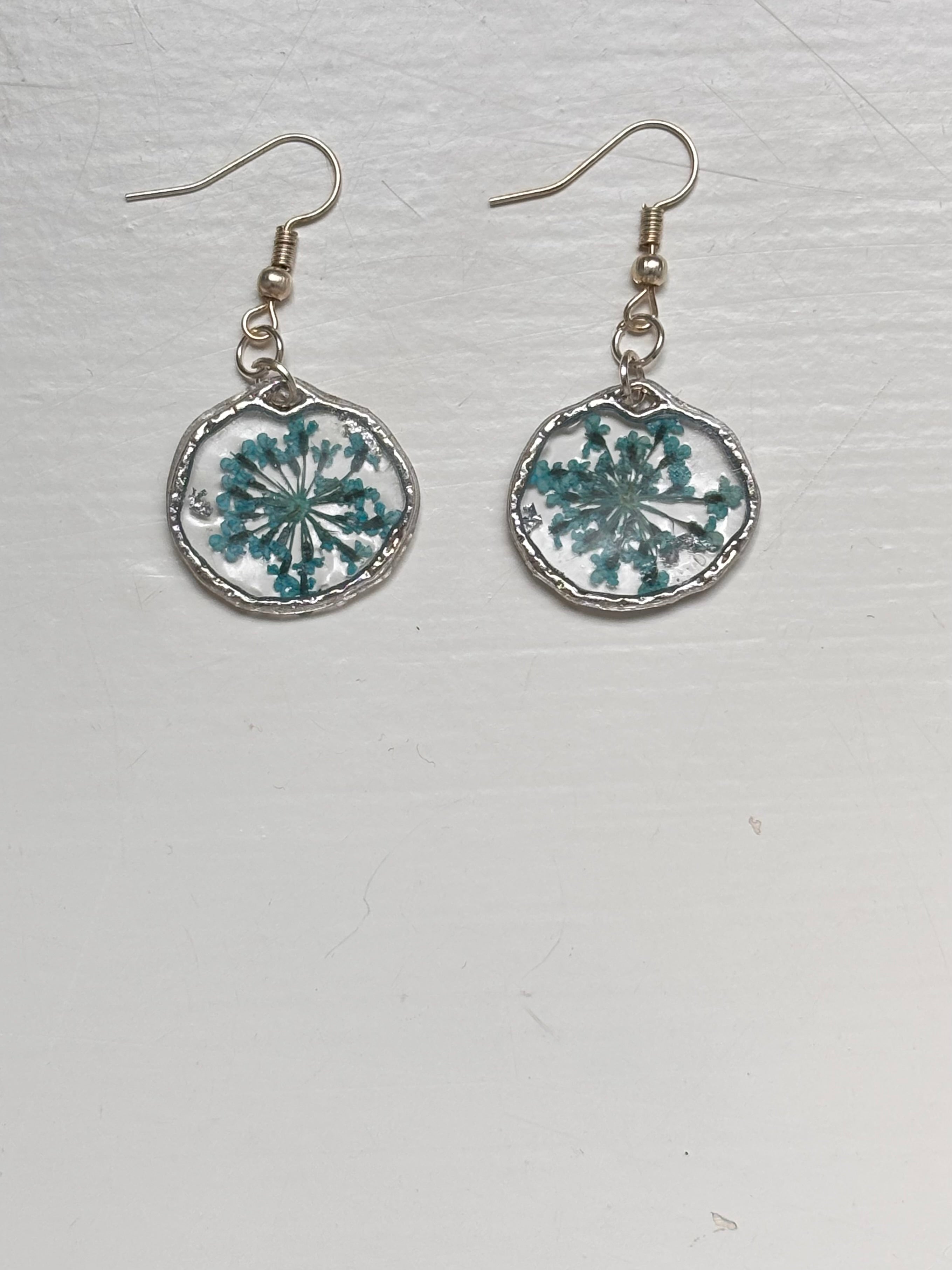 Small Teal Flower Earrings