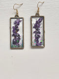 Bronze and Purple Flower Earrings