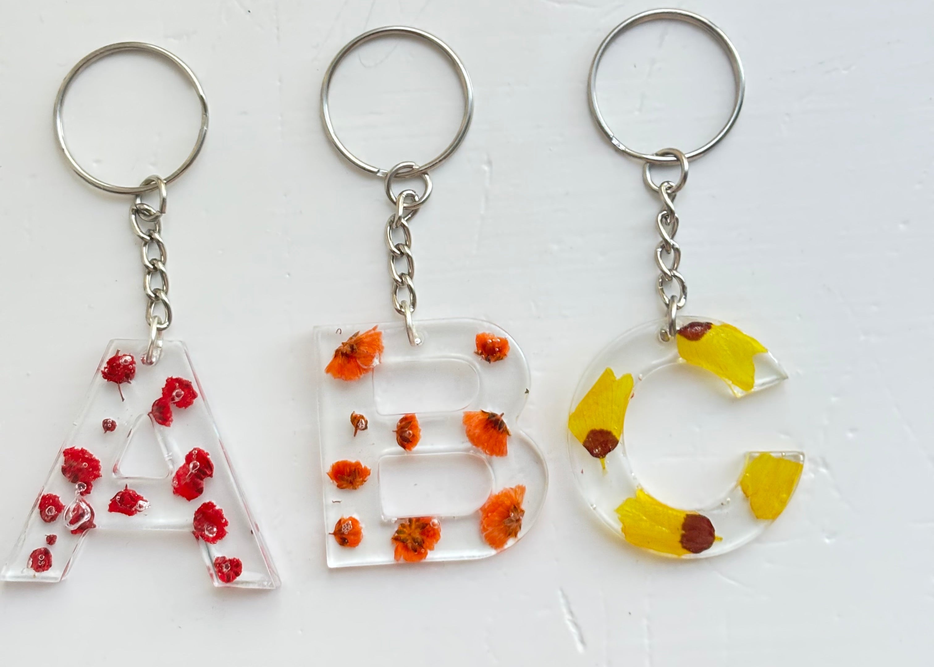 Floral Letter Keychains (A-L)