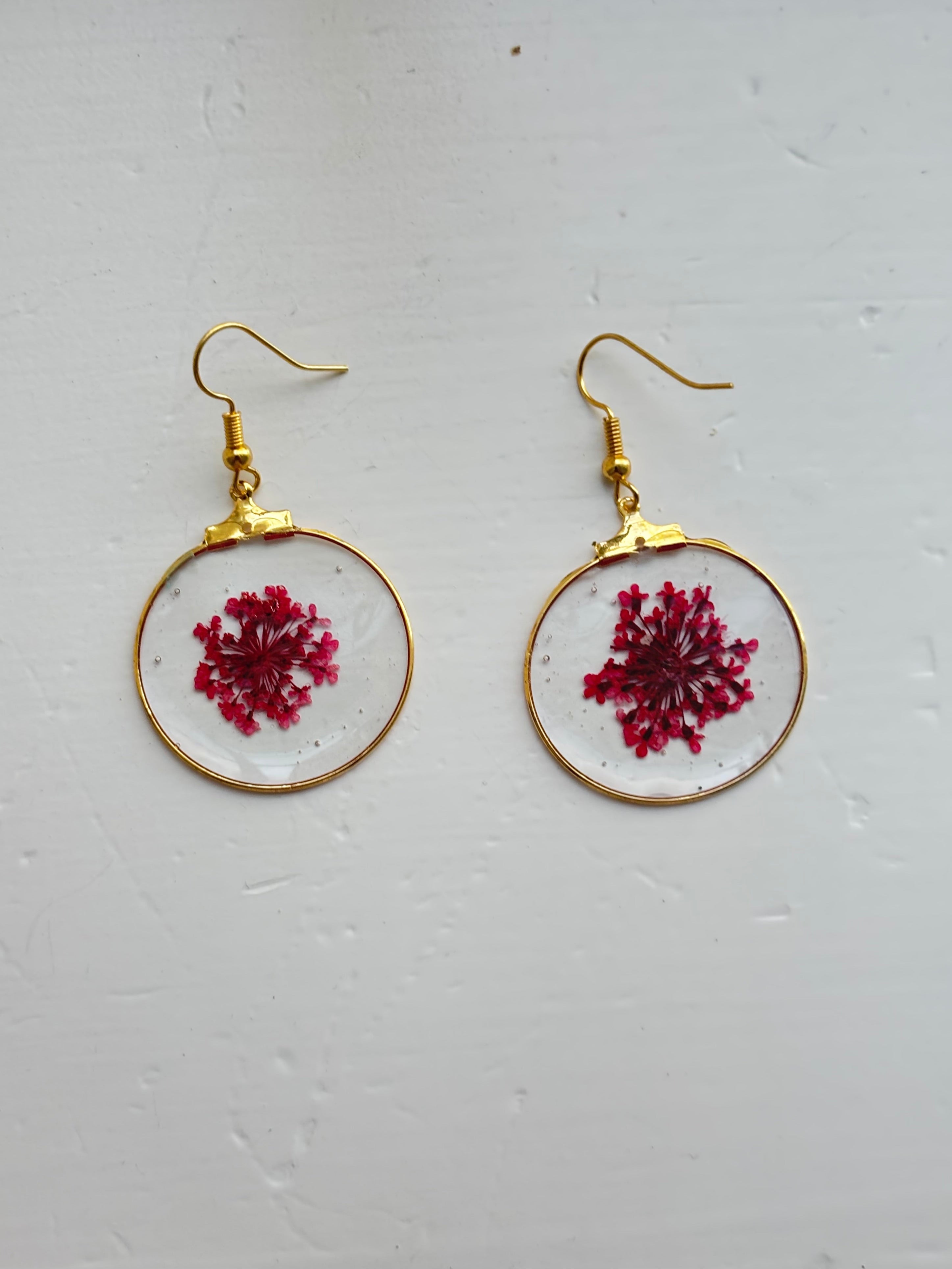 Red Circle Earrings