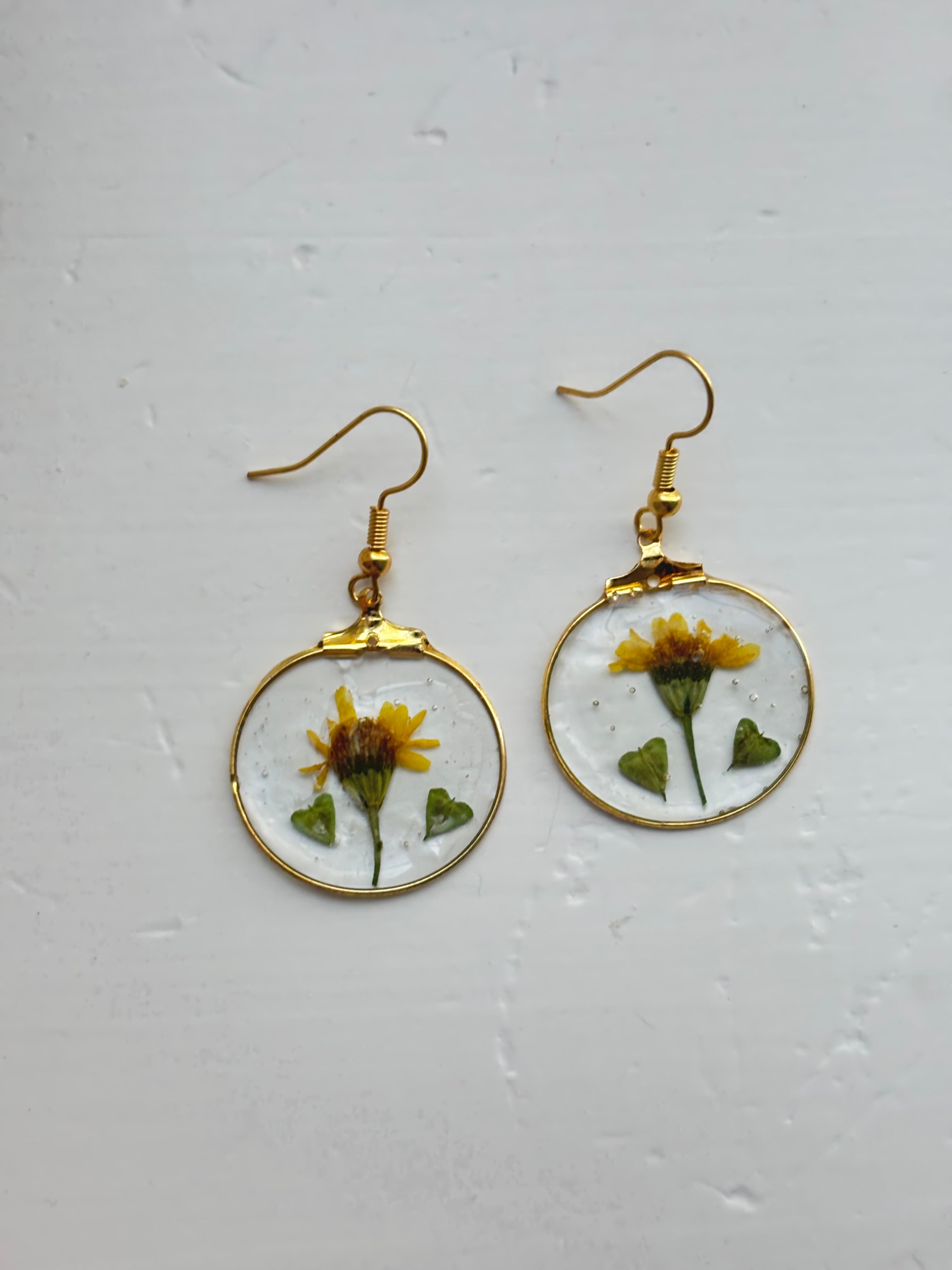 Yellow Flower Earrings