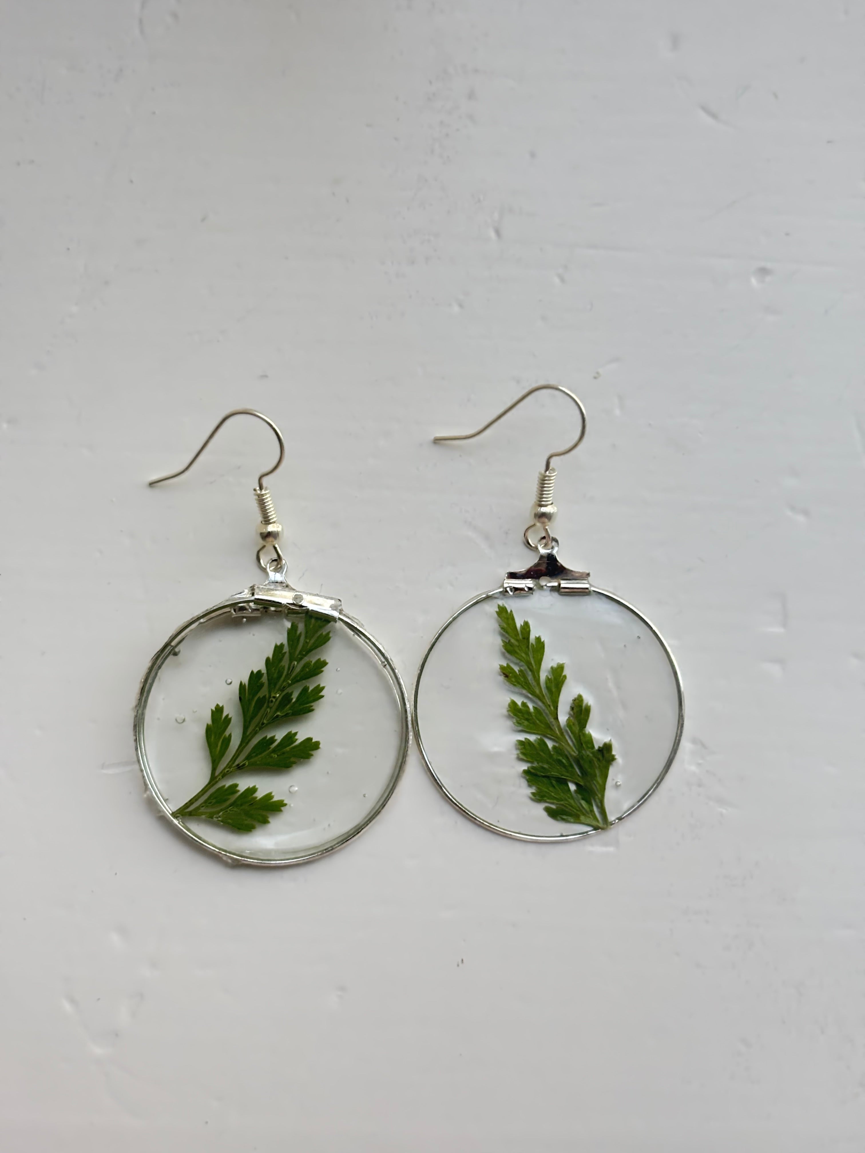 Green Fern Earrings