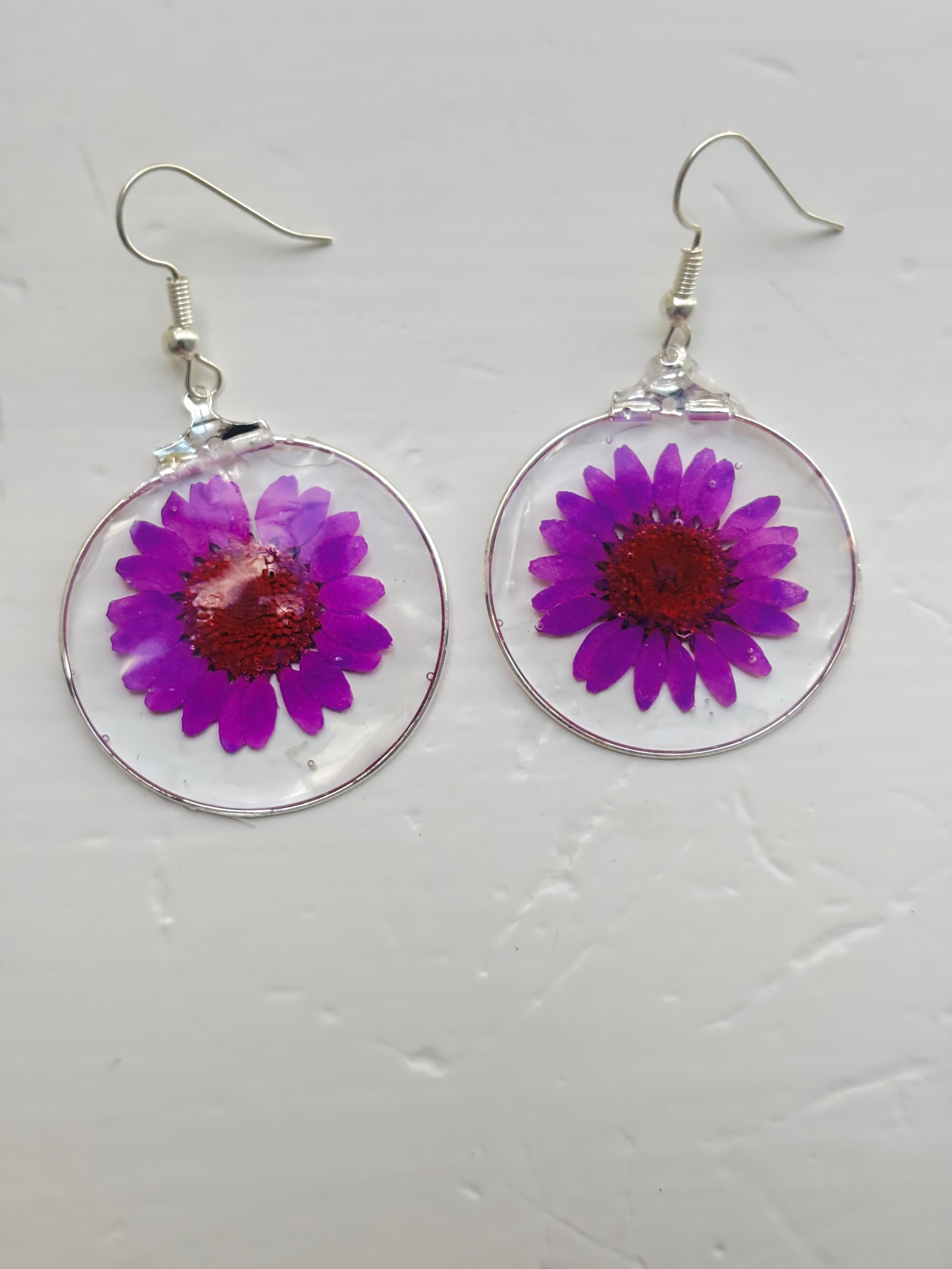 Purple Circle Earrings