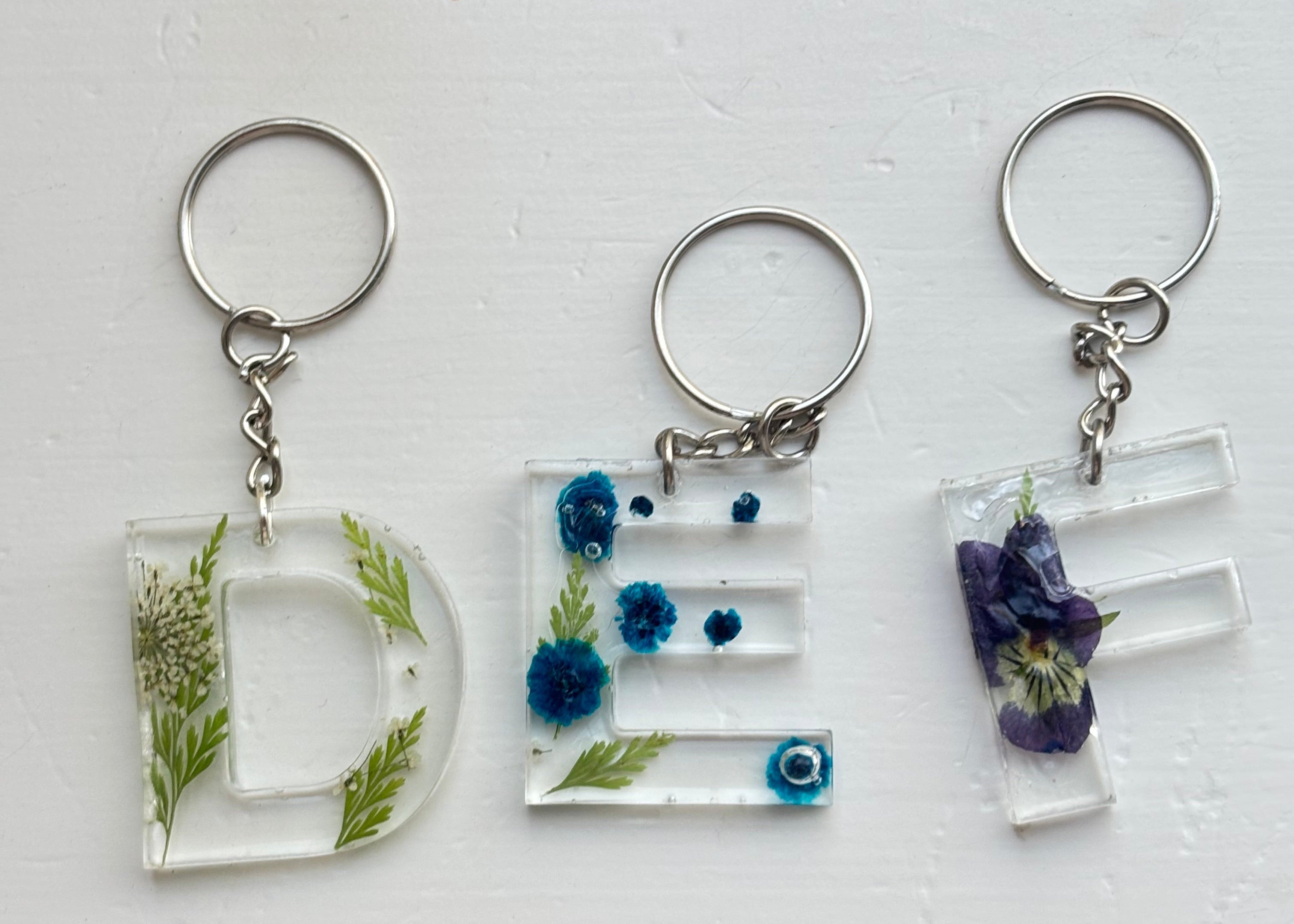 Floral Letter Keychains (A-L)