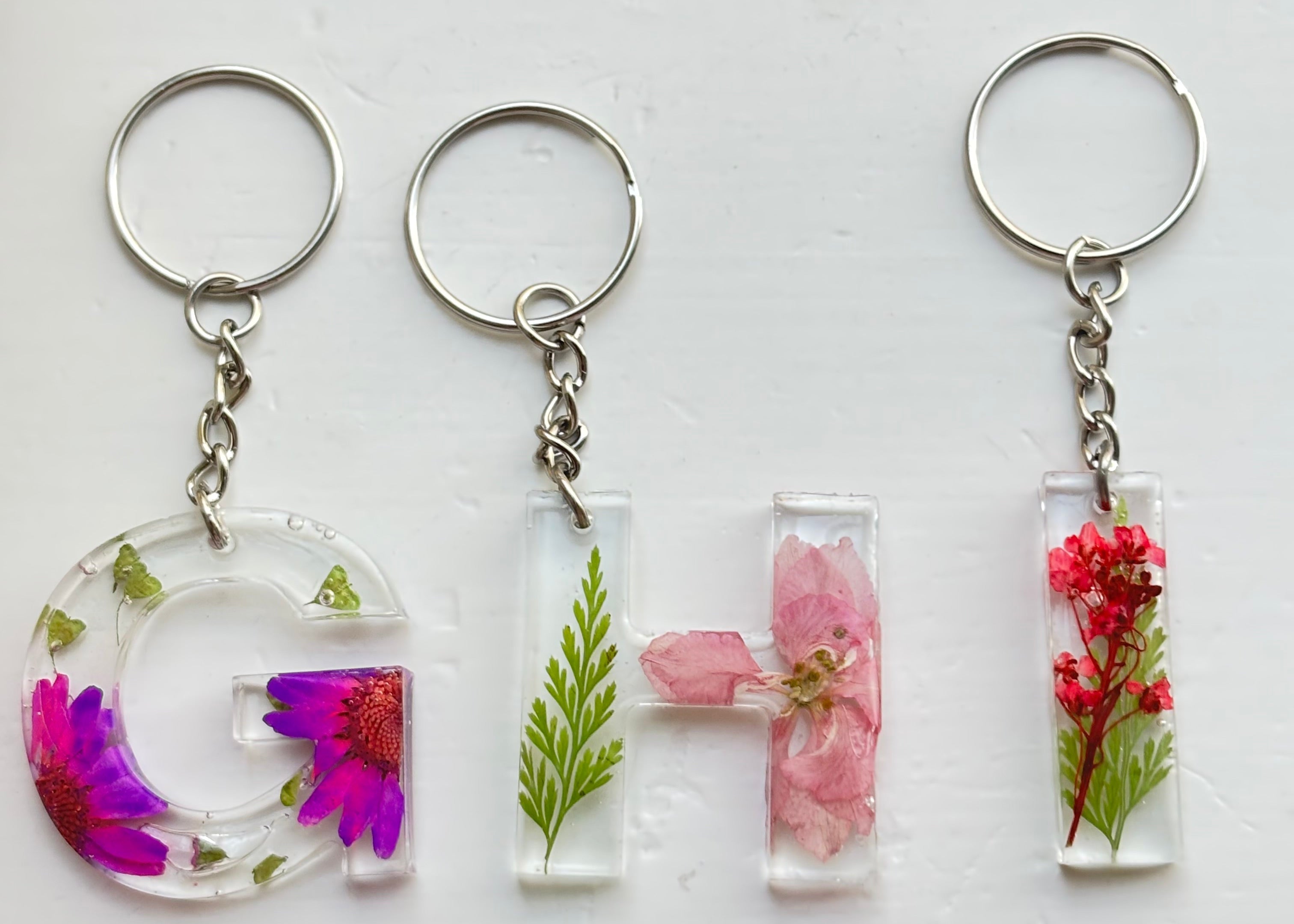 Floral Letter Keychains (A-L)