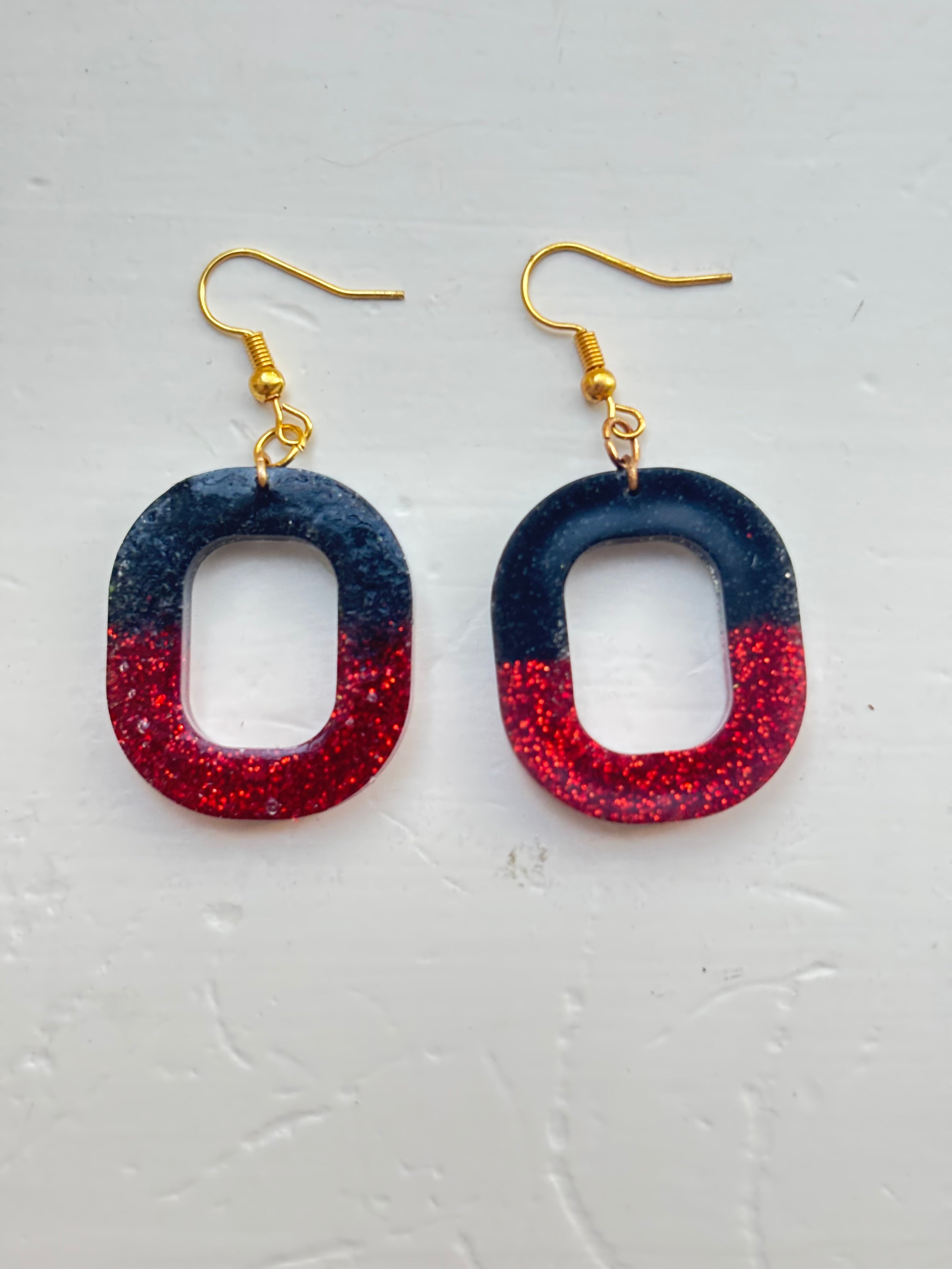 Glitter Earrings (Oval-Shaped)